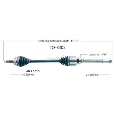 Surtrack Axle Cv Axle Shaft, To-8405 TO-8405